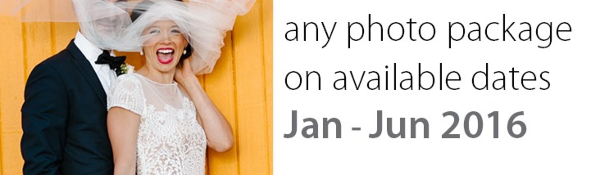 $250 off wedding photography packages january– june 2016
